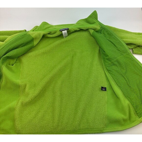 Patagonia R2 Fleece Jacket Bright Neon Green Full Zip Polartec Womens Medium - Picture 11 of 13